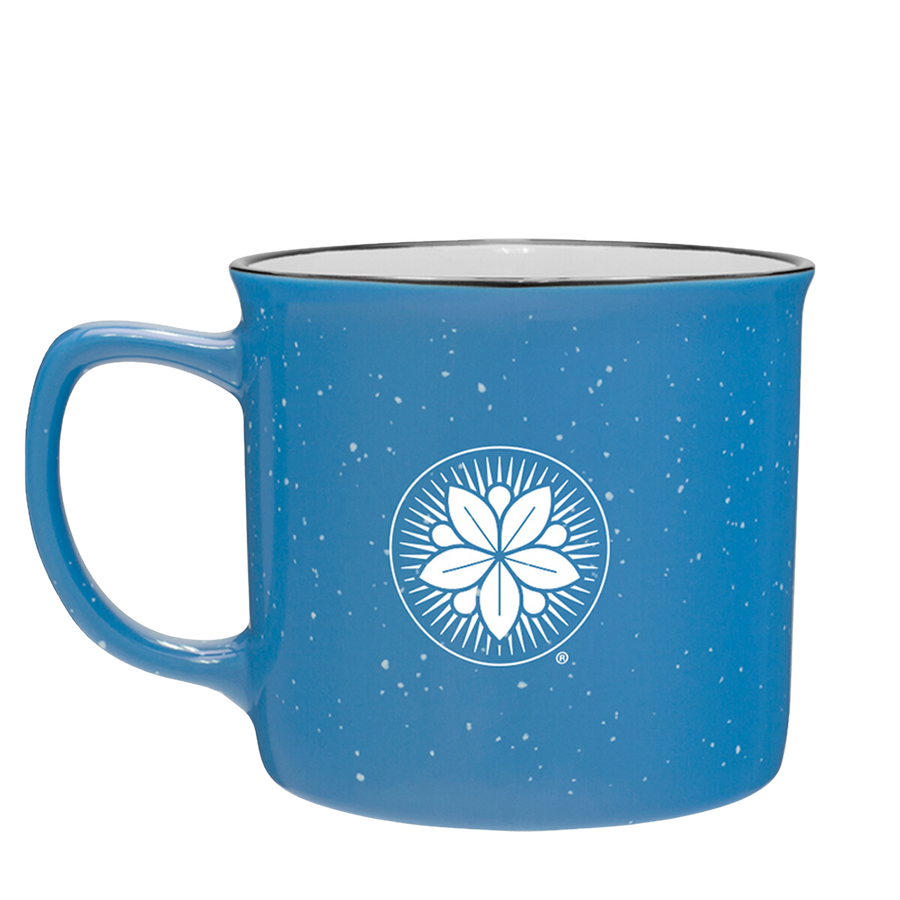 logo ceramic mug blue back