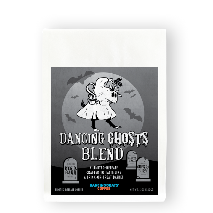 12oz bag of Dancing Ghosts halloween blend